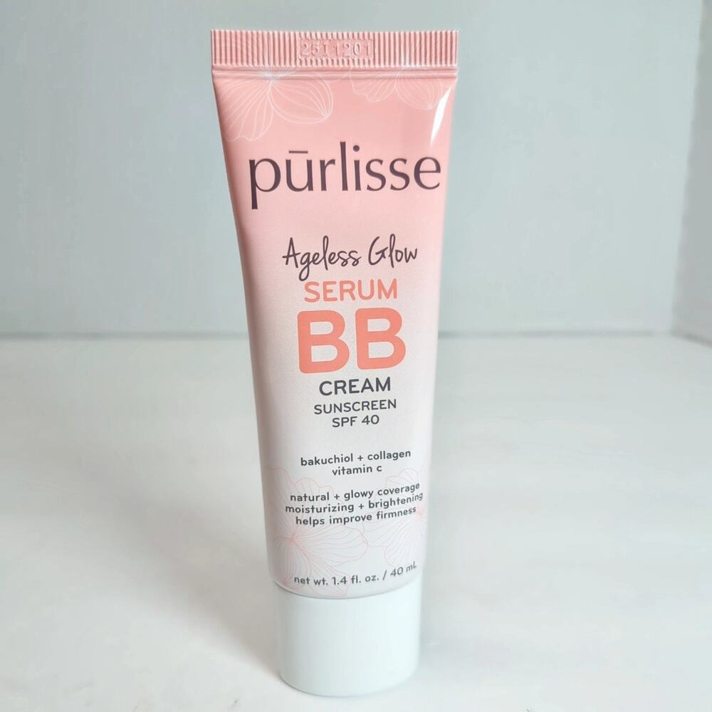 Purlisse Ageless Glow Serum BB Cream SPF 40 Glow BB SPF 1.4oz New (Light Medium)